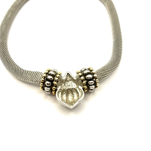 Mesh Necklace with Magnetic Pendant 16” Removable Pendant Statement Big Bold - Picture 5 of 9